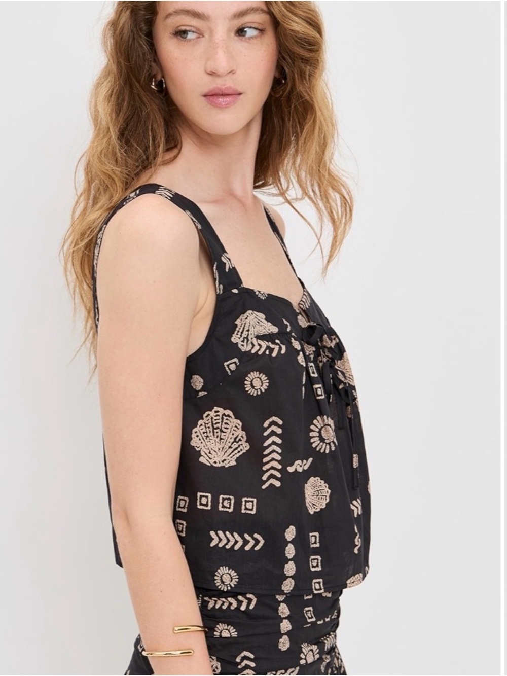 Rails Blythe Top Summer Seashells print cropped tank blouse Small